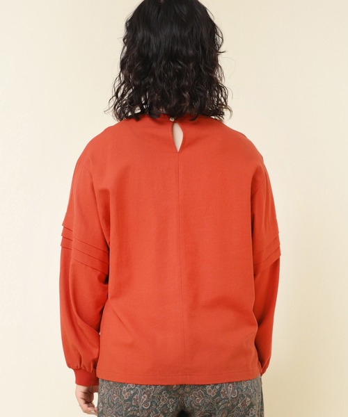 tシャツ B2852 リネンレーヨンリブコンビブラウス レディース RNA-N tシャツ B2852 リネンレーヨンリブコンビブラウス