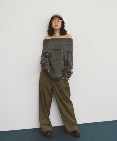 HANNE パンツ ピンタックハイウエストパンツ レディース : ZOZOTOWN