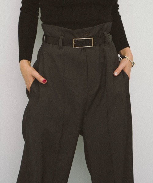 HANNE パンツ ピンタックハイウエストパンツ レディース : ZOZOTOWN