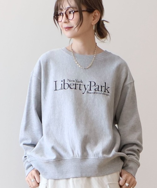 人気 マディソンブルー コットン スウェット カーキ 02 トレーナー 刺繍 AMERICAN HOLIC（アメリカンホリック） トレーナー スウェット Liberty