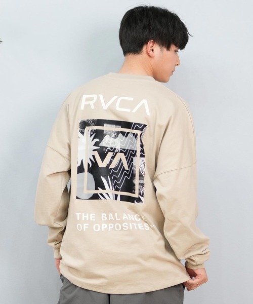 S ベージュ RVCA TAPE LOGO ロンTシャツ ルーカ RVCA（ルーカ） tシャツ 「ムラサキスポーツ限定」RVCA/ルーカ ロンTee