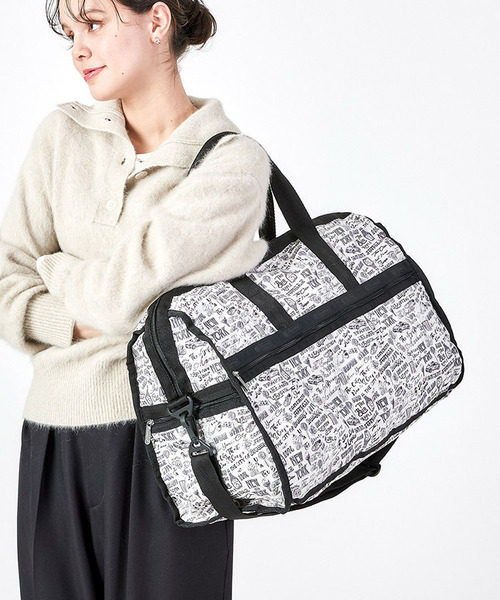 『新品未使用』LESPORTSAC Bigホワイトナイロンボストンバッグ LeSportsac ボストンバッグ DELUXE LG WEEKENDER エヌワイ