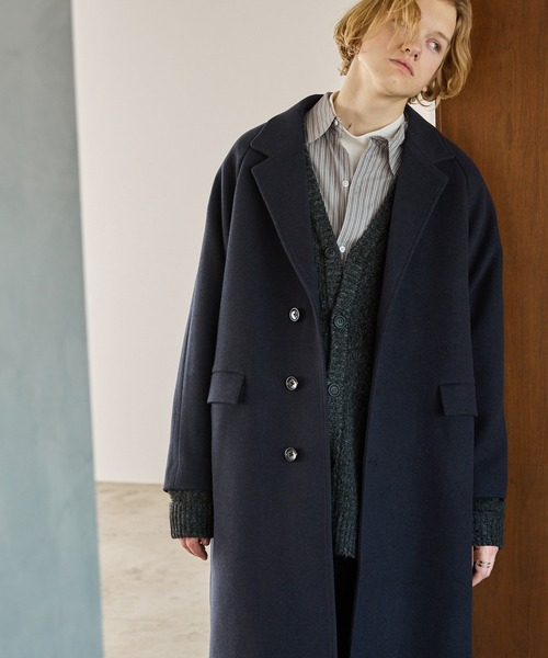 「EMMA CLOTHES」 チェスターコート M ダークネイビー メンズ_画像9