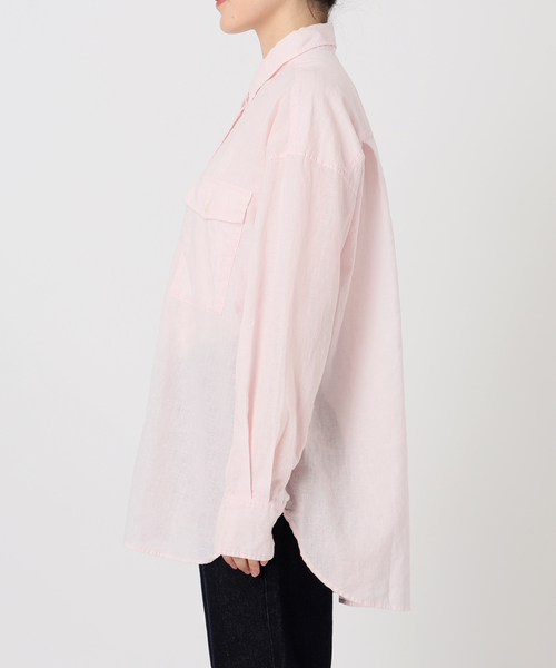 SLOBE IENA ブラウス シャツ リネンコットンダブルポケット