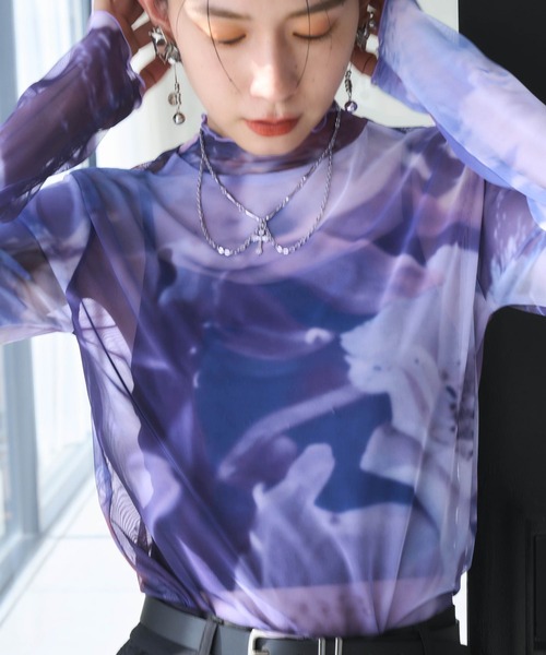 HARE tシャツ 2WAYアートガラシアートップス(HARE) レディース