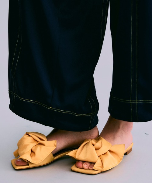 NOISEMAKER パンツ カラーステッチカーブワイドパンツ「MADE IN
