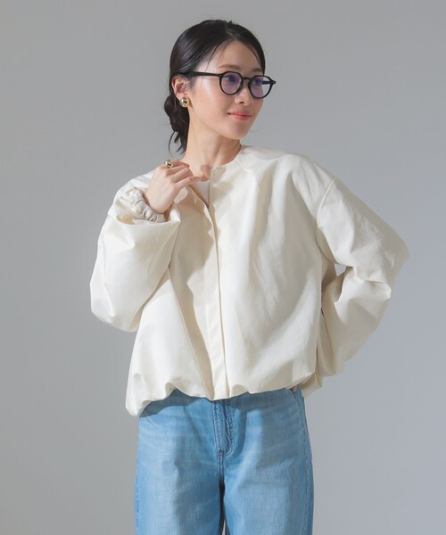 Demi-Luxe BEAMS コットンナイロン ラッフルプルオーバー　38 Demi-Luxe BEAMS コットンナイロン ラッフルプルオーバー 38