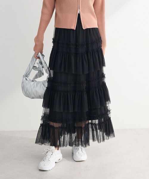 ELENCARE DUE スカート ・ELENCARE DUEチュールフリルティアード