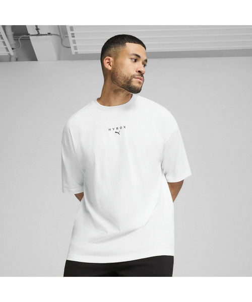 R M ホワイト オーバーサイズ Tシャツ PUMA tシャツ プーマ メンズ x HYROX トレーニング オーバー