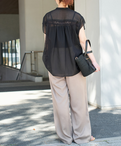 Spick＆Span ブラウス シャツ COローンフレンチレースブラウス