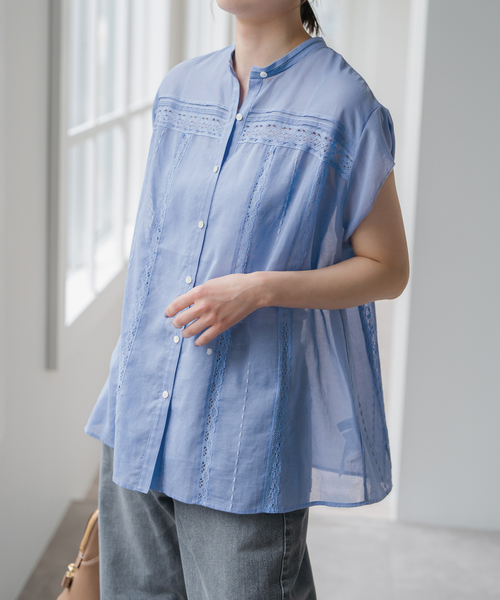 Spick＆Span ブラウス シャツ COローンフレンチレースブラウス