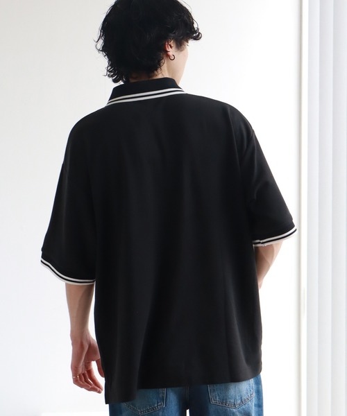 KANGOL ポロシャツ 「KANGOL/カンゴール」 配色ライン入り 鹿の子 半袖