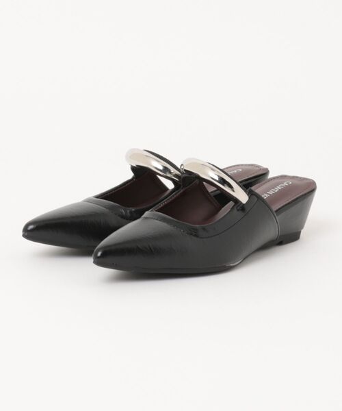 【JilSander】 レザー ポインテッドトゥ ストラップサンダル Lace Ladies サンダル レザー調 シルバー メタル ストラップ