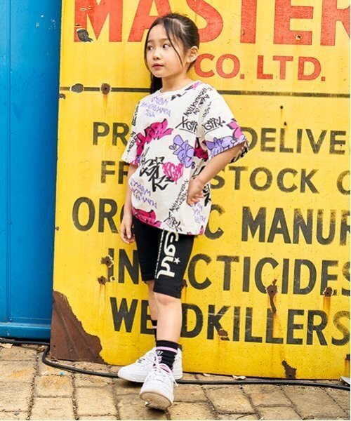 X-girl Stages tシャツ グラフィティ総柄半袖Tシャツ キッズ