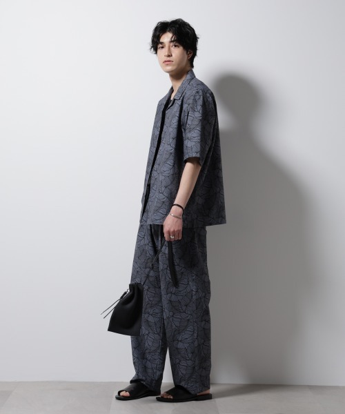 パンツ ボタニカルパターンサッカーイージーパンツ メンズ