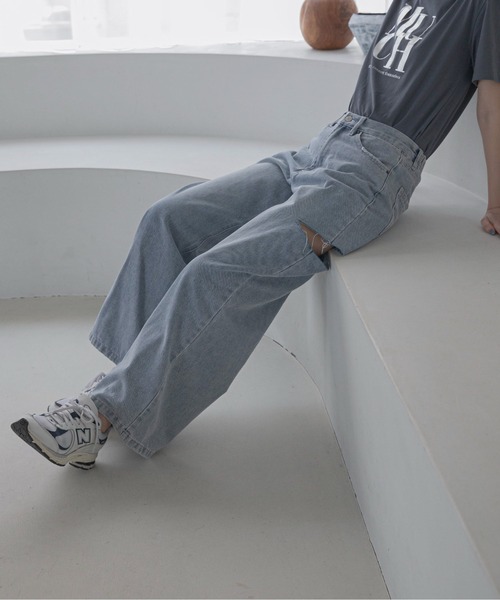 [feepur] повреждение обработка Denim брюки MEDIUM черный женский 