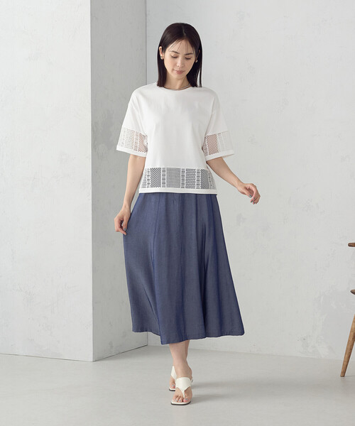 tシャツ レースコンビカットソー レディース COMME CA ISM tシャツ レースコンビ Tシャツ レディース