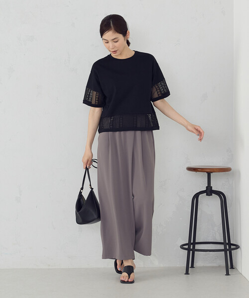 COMME CA ISM tシャツ レースコンビ Tシャツ レディース