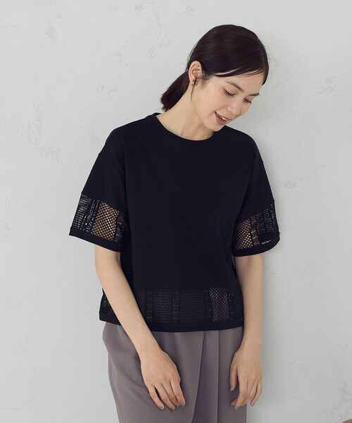 COMME CA ISM tシャツ レースコンビ Tシャツ レディース