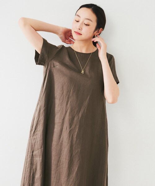 麻　ワンピース 08Mab セール！返品交換不可 ワンピース Aライン レディース 14