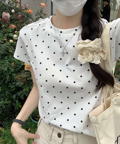 WEGO tシャツ WEGO/「水玉」ドット柄タイトクロップドトップス