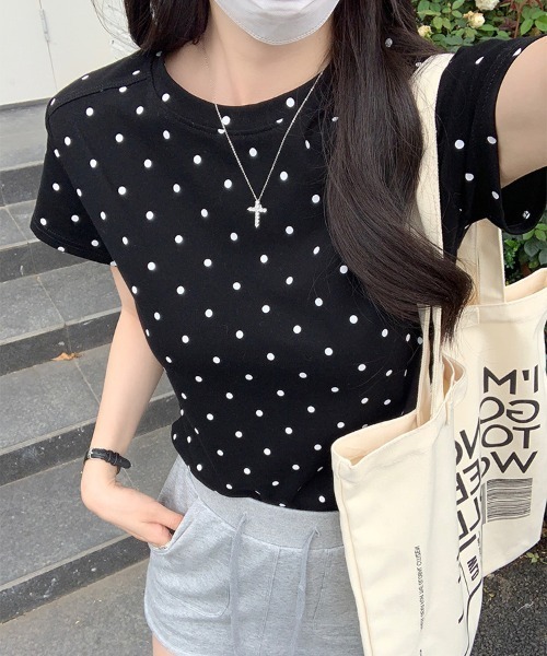 WEGO ウィゴー レディーストップス Tシャツ 半袖 白 ホワイト プリント 