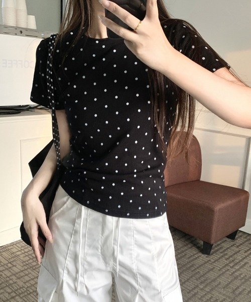 WEGO（ウィゴー） tシャツ WEGO/「水玉」ドット柄タイトクロップド