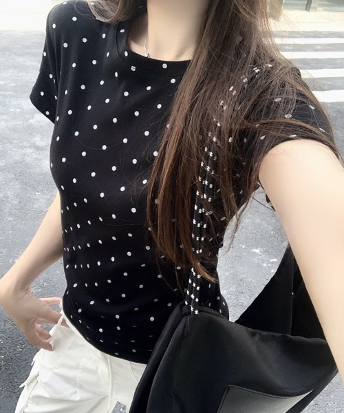 WEGO（ウィゴー） tシャツ WEGO/「水玉」ドット柄タイトクロップド