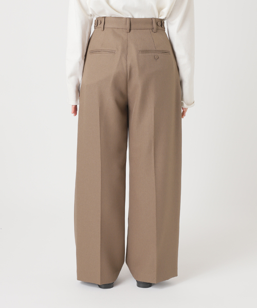 SLOBE IENA スラックス パンツ PEツイルワイド2タックスラックス