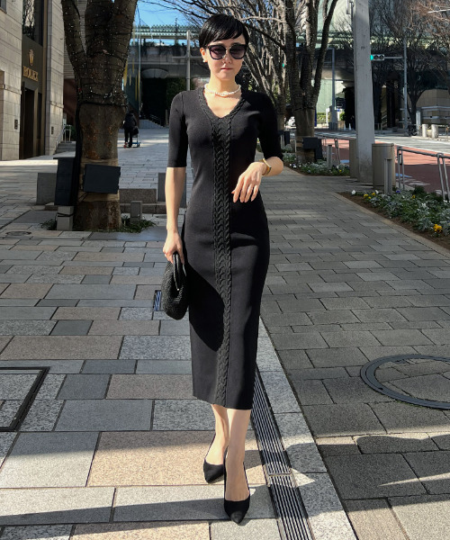 JENNEクラシカルフレアワンピースMブラック JENNE クラシックリッチ