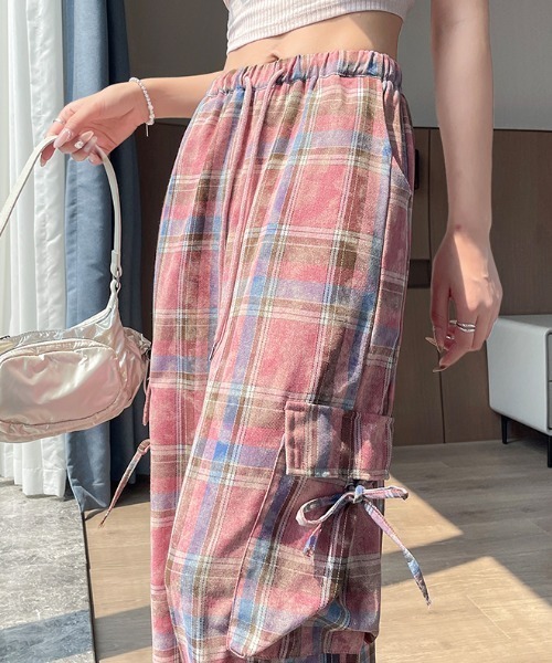 FAVORITO ワイドパンツ パンツ サイドリボンがかわいい♪カラフル