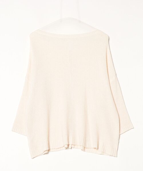 「MELROSE claire」 7分袖ニットカーディガン FREE オフホワイト レディース_画像2