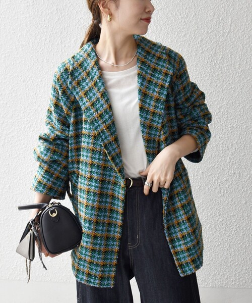 新品⭐︎CLOCHEアンゴラ混ピンク おしゃれツイードジャケットコートレディース 新品⭐︎CLOCHEアンゴラ混ピンク おしゃれツイードジャケット
