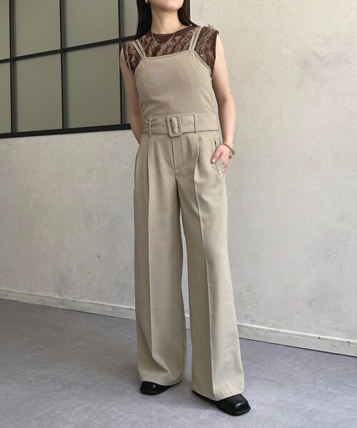 Thevon（ゼヴォン） オールインワン ベルト付きサロペット レディース