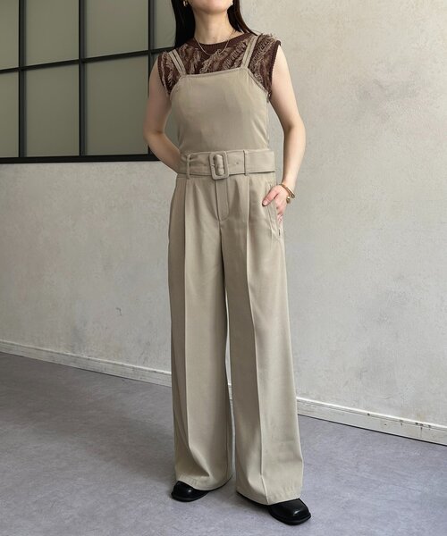 Thevon オールインワン ベルト付きサロペット レディース
