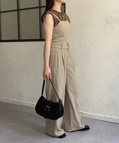 Thevon オールインワン ベルト付きサロペット レディース