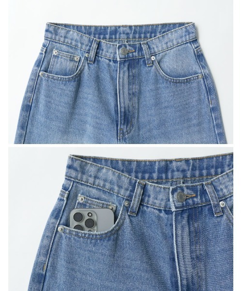 [Re:EDIT] обработка Denim брюки MEDIUM голубой женский 