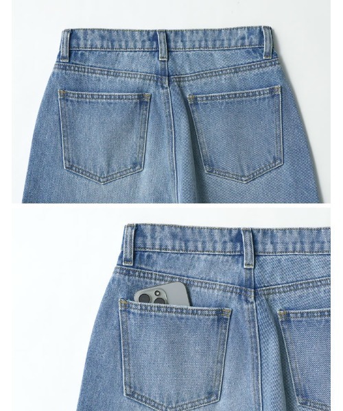 [Re:EDIT] обработка Denim брюки MEDIUM голубой женский 
