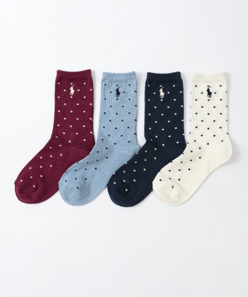 POLO RALPH LAUREN（ポロ・ラルフローレン） ラルフローレン 靴下 POLO RALPH LAUREN 水色ドット柄ソックス 23-24cm