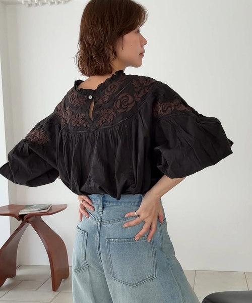 JOURNAL STANDARD relume ブラウス シャツ フラワーエンブロイ