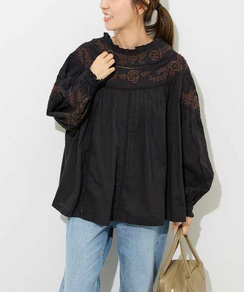 JOURNAL STANDARD relume ブラウス シャツ フラワーエンブロイ