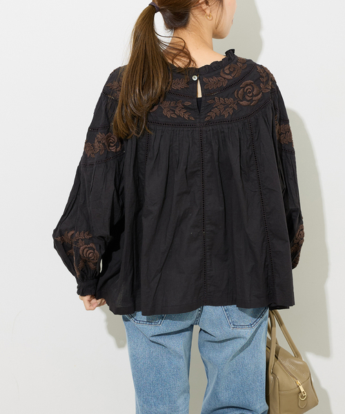 JOURNAL STANDARD relume ブラウス シャツ フラワーエンブロイ