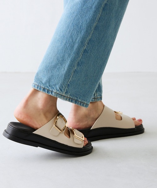 「menue」 フラットサンダル S ブラック レディース_画像4