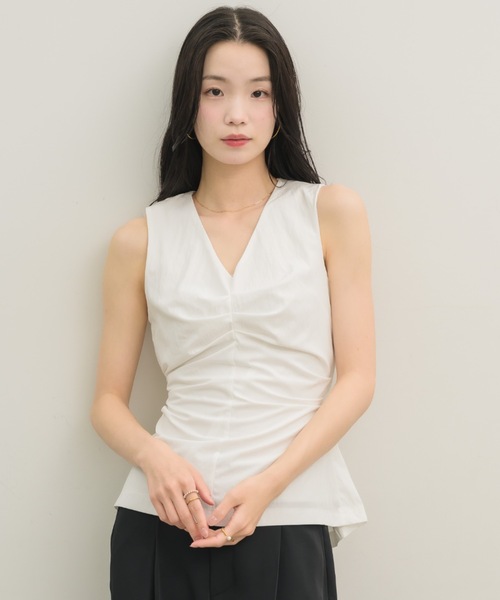 NEUNA（ヌナ） tシャツ Vネックタックブラウス レディース : ZOZOTOWN
