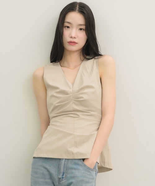 NEUNA（ヌナ） tシャツ Vネックタックブラウス レディース : ZOZOTOWN