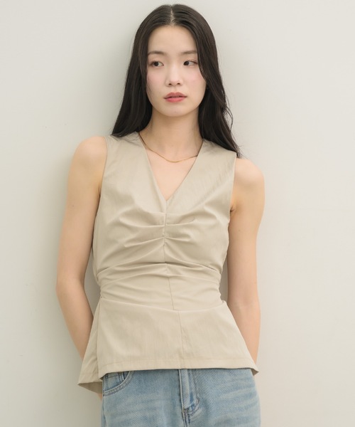NEUNA（ヌナ） tシャツ Vネックタックブラウス レディース : ZOZOTOWN