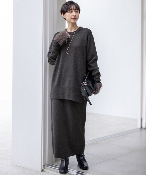 23区（ニジュウサンク） 手袋 フェイクファー ニット グローブ