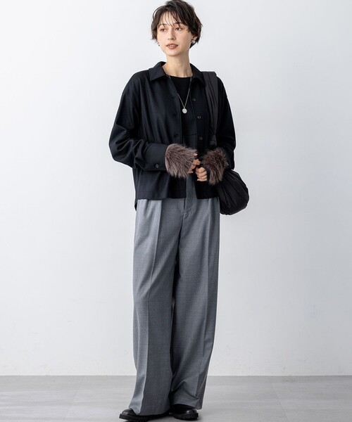 23区（ニジュウサンク） 手袋 フェイクファー ニット グローブ