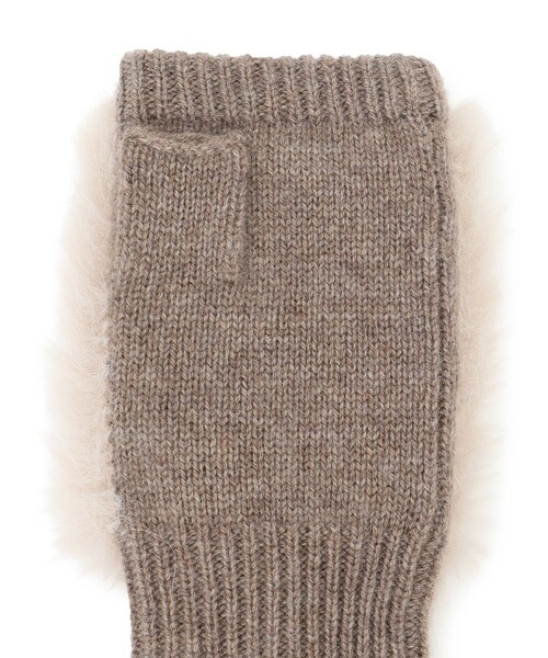 23区（ニジュウサンク） 手袋 フェイクファー ニット グローブ