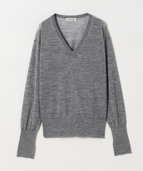 conte ニット セーター 「conte」シアー Vネックニット レディース